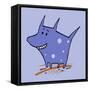 Purple Polka Dot Dog-Carla Martell-Framed Stretched Canvas