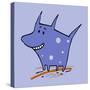 Purple Polka Dot Dog-Carla Martell-Stretched Canvas