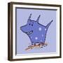 Purple Polka Dot Dog-Carla Martell-Framed Giclee Print