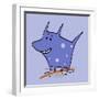 Purple Polka Dot Dog-Carla Martell-Framed Giclee Print