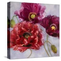 Purple Poppies II-li bo-Stretched Canvas