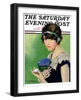 "Purple Posey," Saturday Evening Post Cover, May 22, 1926-Penrhyn Stanlaws-Framed Giclee Print