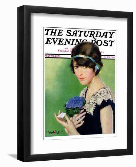 "Purple Posey," Saturday Evening Post Cover, May 22, 1926-Penrhyn Stanlaws-Framed Giclee Print