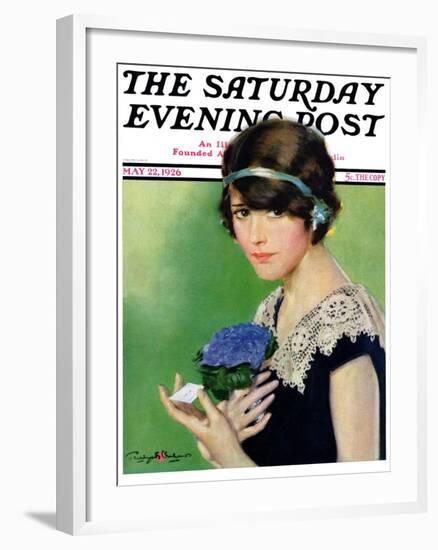 "Purple Posey," Saturday Evening Post Cover, May 22, 1926-Penrhyn Stanlaws-Framed Giclee Print