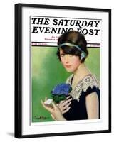 "Purple Posey," Saturday Evening Post Cover, May 22, 1926-Penrhyn Stanlaws-Framed Giclee Print