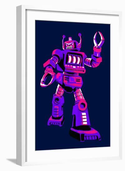 Purple Robot-Lantern Press-Framed Art Print