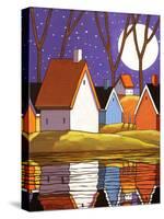 Purple Sky and Stars Cottages-Cathy Horvath-Buchanan-Stretched Canvas