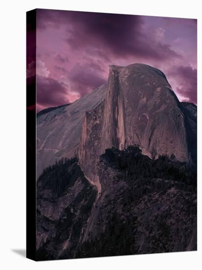 Purple Sky over Half Dome-Jim Zuckerman-Stretched Canvas