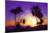 Purple Sunset - In the Style of Oil Painting-Philippe Hugonnard-Mounted Giclee Print