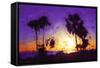 Purple Sunset - In the Style of Oil Painting-Philippe Hugonnard-Framed Stretched Canvas