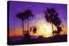 Purple Sunset - In the Style of Oil Painting-Philippe Hugonnard-Stretched Canvas