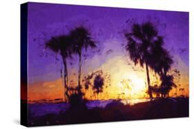 Purple Sunset - In the Style of Oil Painting-Philippe Hugonnard-Stretched Canvas