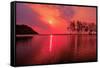 Purple Sunset over the Sea-kalarati-Framed Stretched Canvas
