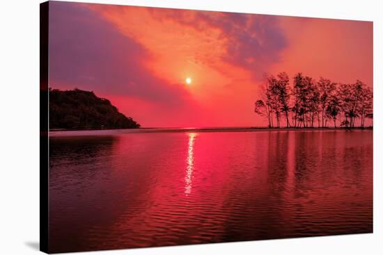 Purple Sunset over the Sea-kalarati-Stretched Canvas