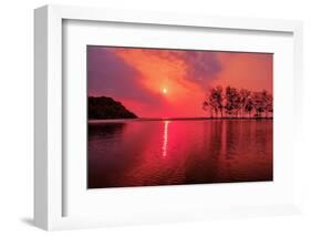 Purple Sunset over the Sea-kalarati-Framed Photographic Print