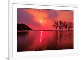 Purple Sunset over the Sea-kalarati-Framed Photographic Print