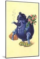 Purple Tea Pot with Arms and Legs-null-Mounted Art Print