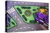 Purple Toy Car on Street Mat-null-Stretched Canvas