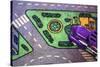 Purple Toy Car on Street Mat-null-Stretched Canvas