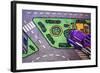 Purple Toy Car on Street Mat-null-Framed Photo