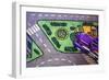 Purple Toy Car on Street Mat-null-Framed Photo