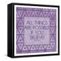 Purple Triangles Believe-Milli Villa-Framed Stretched Canvas
