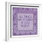 Purple Triangles Believe-Milli Villa-Framed Art Print