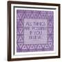 Purple Triangles Believe-Milli Villa-Framed Art Print