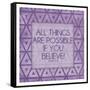 Purple Triangles Believe-Milli Villa-Framed Stretched Canvas