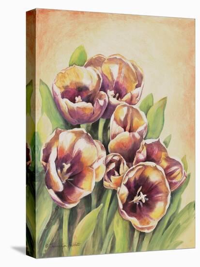 Purple Tulips I-Gwendolyn Babbitt-Stretched Canvas