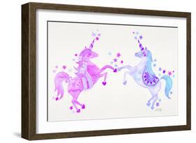 Purple Unicorns-Cat Coquillette-Framed Giclee Print