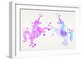 Purple Unicorns-Cat Coquillette-Framed Giclee Print