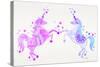 Purple Unicorns-Cat Coquillette-Stretched Canvas