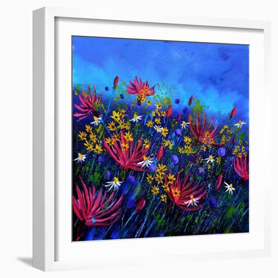 Purple Wild Flowers-Pol Ledent-Framed Art Print