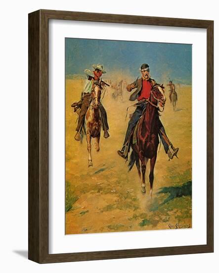 Pursuit or the Attack-Charles Shreyvogel-Framed Art Print