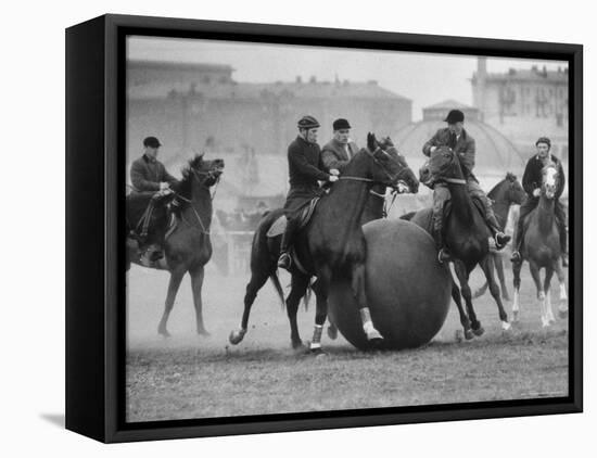 Push Ball Game at the Hippodrome Stadium-Howard Sochurek-Framed Stretched Canvas