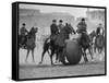 Push Ball Game at the Hippodrome Stadium-Howard Sochurek-Framed Stretched Canvas