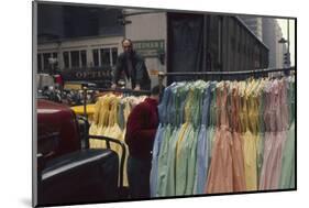 Push Boys Steer Racks of Dresses across Road in the Garment District, New York, New York, 1960-Walter Sanders-Mounted Photographic Print