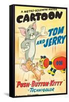 Push-Button Kitty, Tom, Jerry on poster art, 1952-null-Framed Stretched Canvas