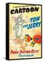 Push-Button Kitty, Tom, Jerry on poster art, 1952-null-Framed Stretched Canvas