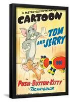 Push-Button Kitty, Tom, Jerry on poster art, 1952-null-Framed Poster