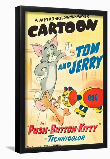 Push-Button Kitty, Tom, Jerry on poster art, 1952-null-Framed Poster