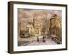 Pushing a Wheelbarrow in the Snow-Willem Koekkoek-Framed Giclee Print