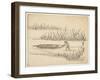 Pushing Boat in Marsh-?nishi Chinnen-Framed Giclee Print