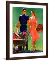 "Pushing Her Wheelbarrow,"April 1, 1938-F. Sands Brunner-Framed Giclee Print