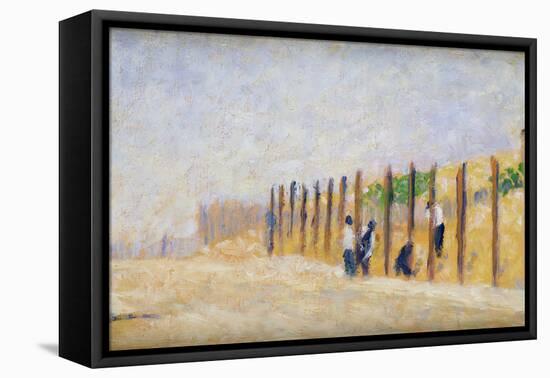 Pushing in the Poles, circa 1882-Georges Pierre Seurat-Framed Stretched Canvas