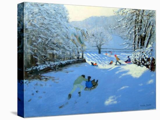 Pushing the Sledge, Youlgreave-Andrew Macara-Stretched Canvas