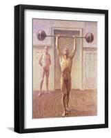 Pushing Weights with Two Arms Number 2, 1913-Eugene Jansson-Framed Giclee Print