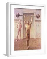 Pushing Weights with Two Arms Number 2, 1913-Eugene Jansson-Framed Giclee Print