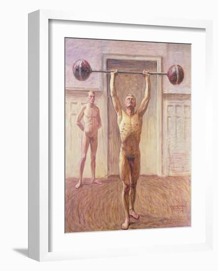 Pushing Weights with Two Arms Number 2, 1913-Eugene Jansson-Framed Giclee Print